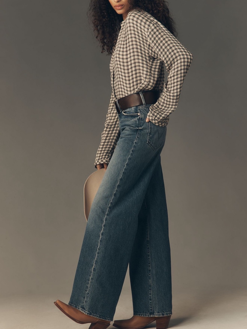 Anthropologie MOTHER The Ditcher Roller High Rise Wide Leg Jeans EUC Size 30 - Picture 3 of 12